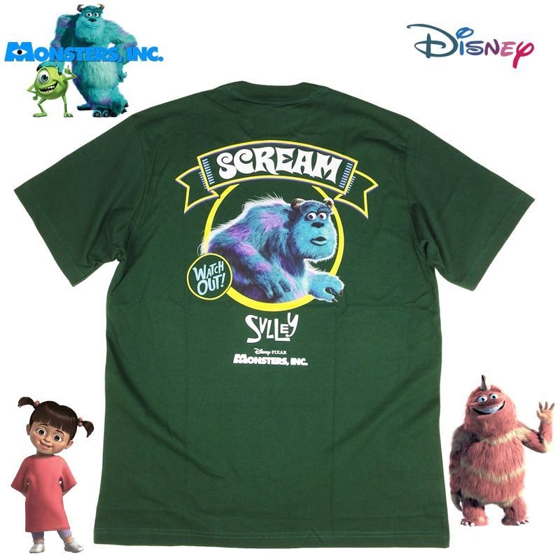 モンスターズインク Monsters Inc Tシャツ グリーン サリー マイク