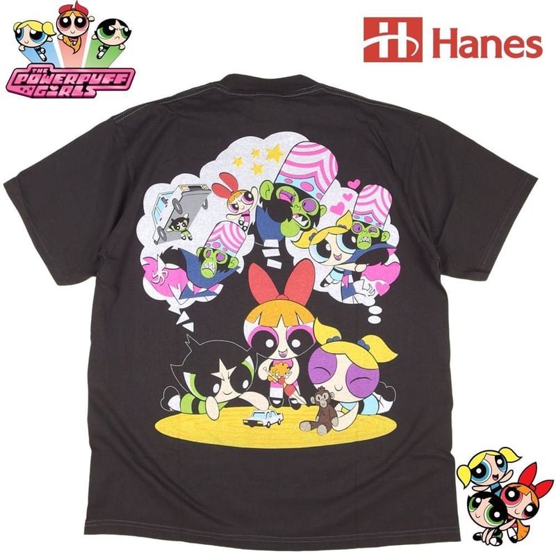 THE POWERPUFF GIRLS パワーパフガールズ Tシャツ チャコール Lサイズ
