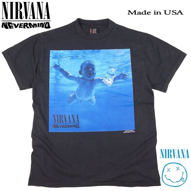 NIRVANA ニルヴァーナ Tシャツ USA製 ブラック Lサイズ NEVERMIND 赤