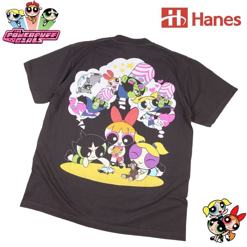 THE POWERPUFF GIRLS パワーパフガールズ Tシャツ チャコール Lサイズ