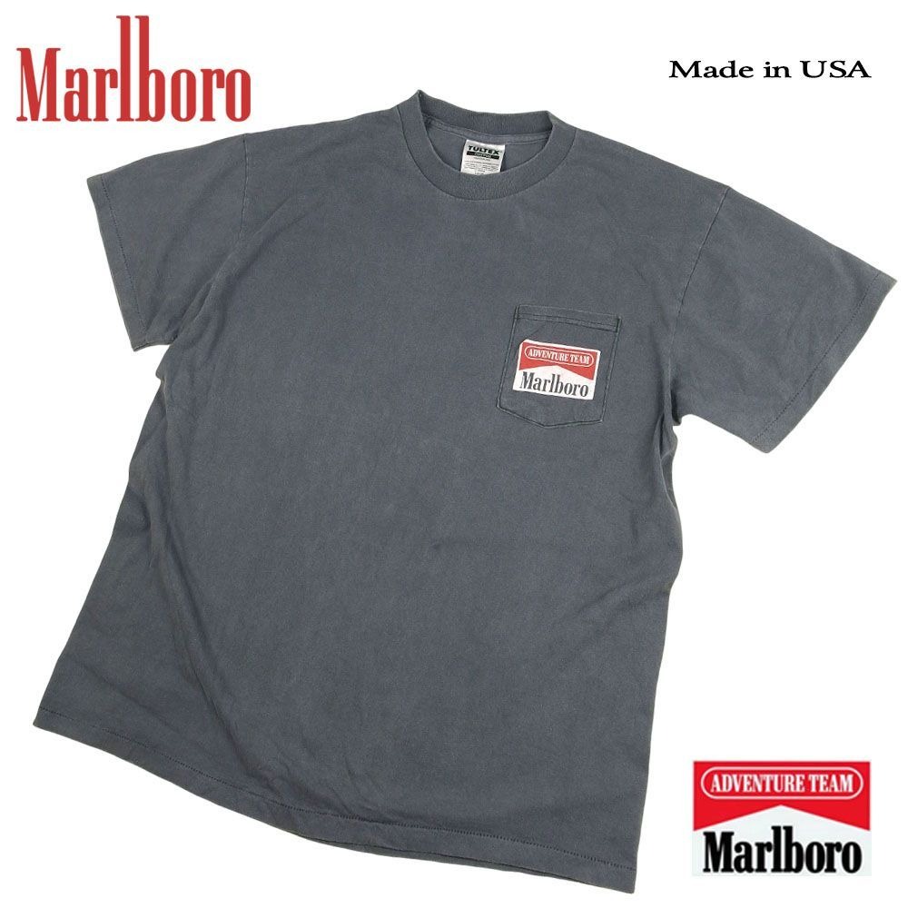 Marlboro マールボロ Tシャツ チャコール ポケ付き Snake Pass