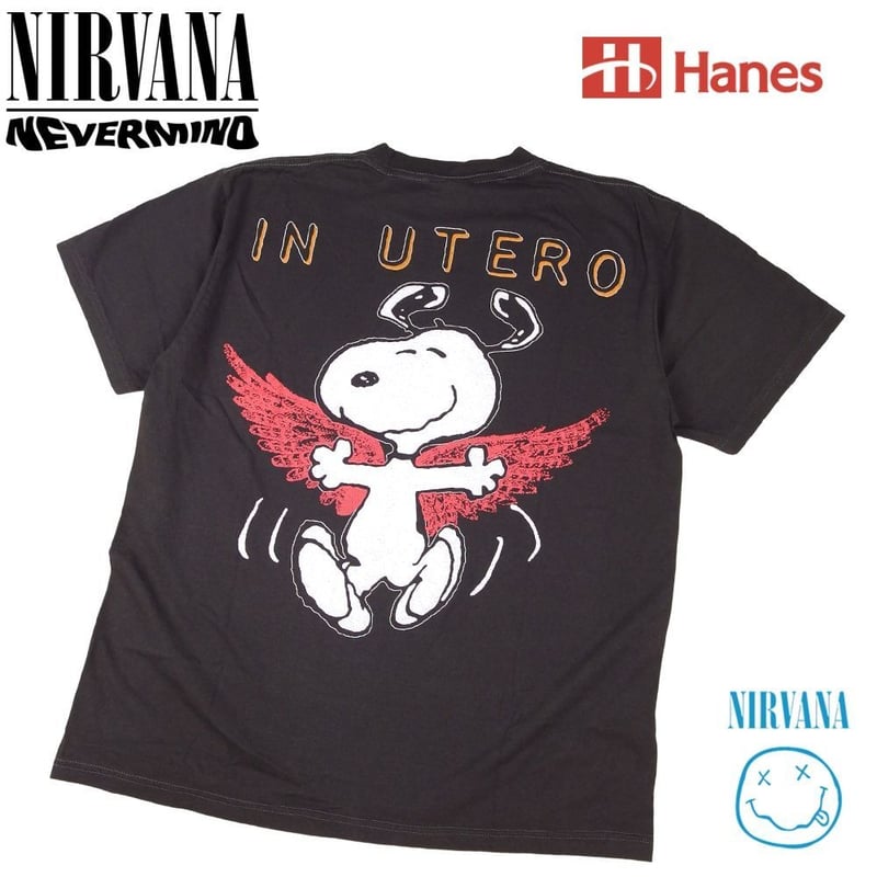 NIRVANA ニルヴァーナ Tシャツ Hanes製 チャコール ニルバーナ IN UTERO