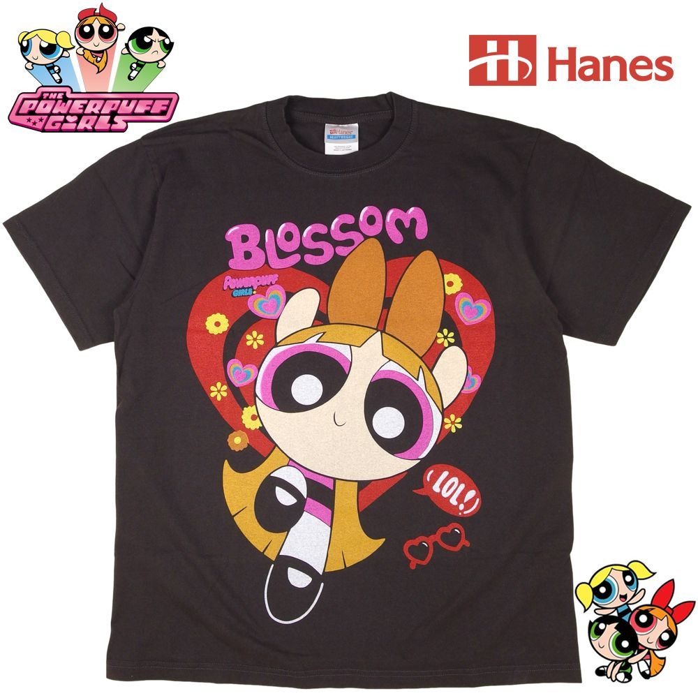 THE POWERPUFF GIRLS パワーパフガールズ Tシャツ チャコール Lサイズ