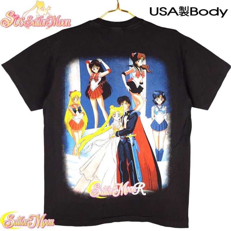 【人気】Sailor Moon セータームーン　美少女戦士　Tシャツ　黒　XL 古着 SAILOR MOON 美少女戦士セーラームーン アニメ