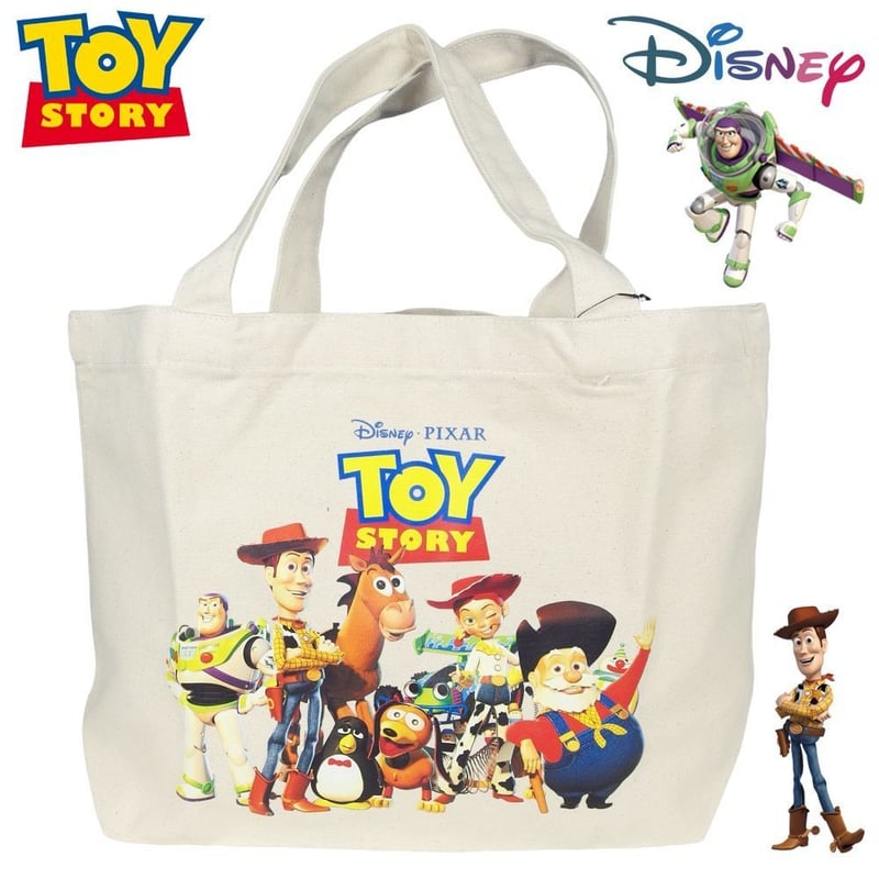 トイストーリー トートバッグ　ウッディ TOY STORY トイストーリー トートバッグ ナチュラル キャンバス