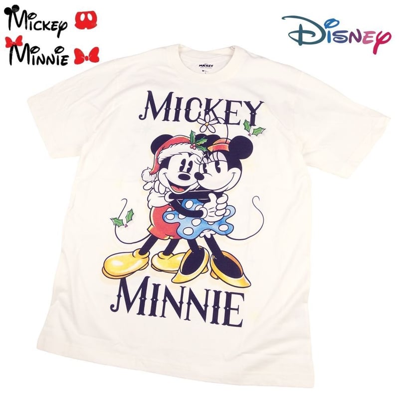 Mickey ミッキーマウス Minnie ミニーマウス Tシャツ 半袖 アイボリー