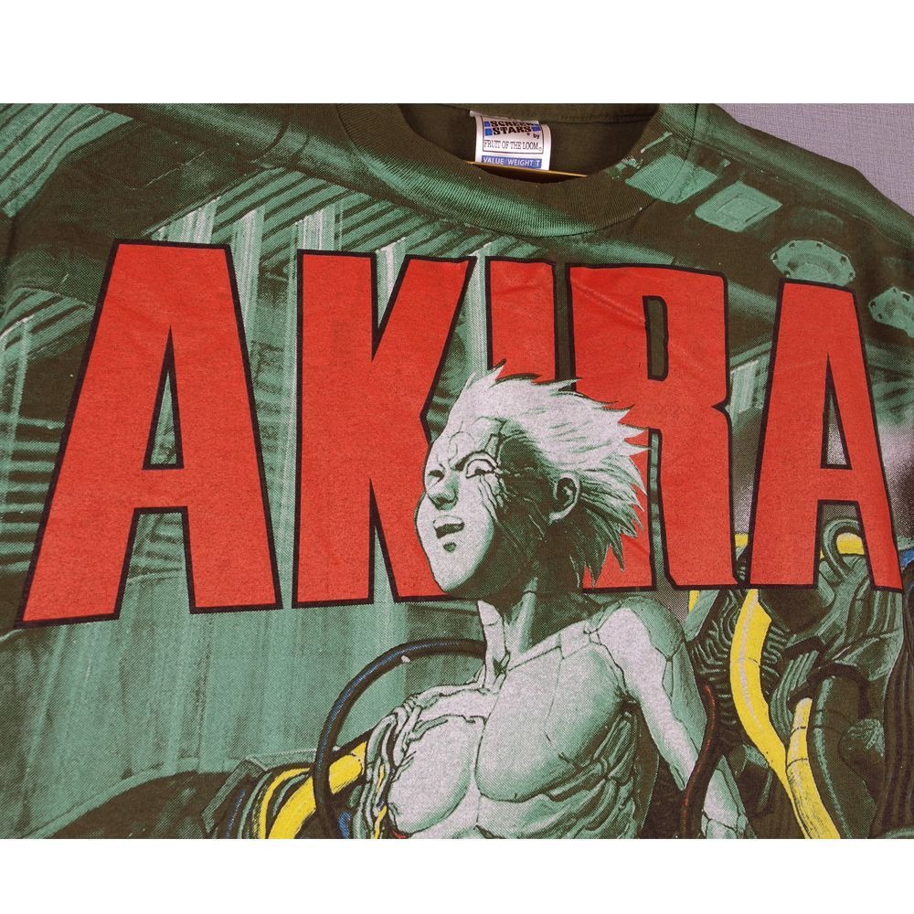 TEE7 AKIRA Tシャツ 半袖 男女兼用 AKIRA アキラ アニメ Tシャツ USA製 カーキ Lサイズ 半袖 メンズ
