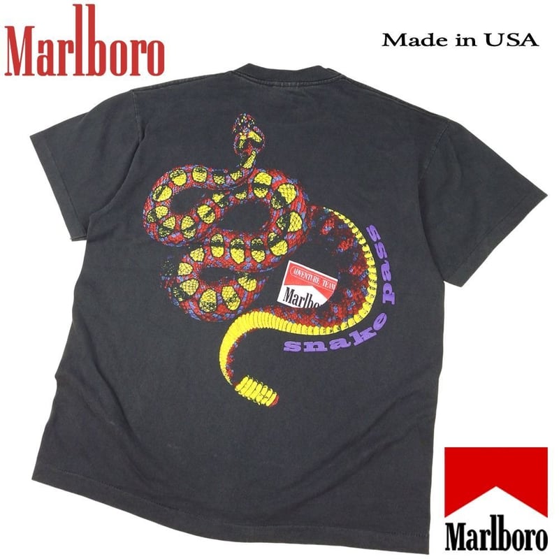 マールボロ Tシャツ ブラック ポケ付き Snake Pass スネークパス