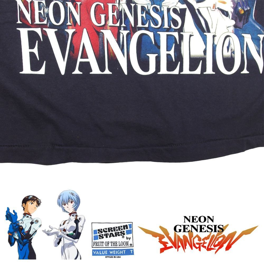 EVANGELION Tシャツ 新世紀 エヴァンゲリオン アニメ ブラック Lサイズ