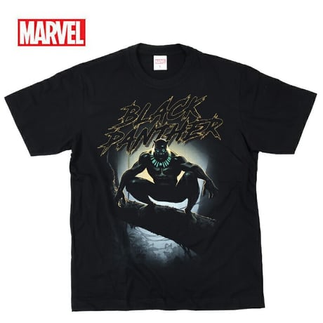 マーベル Tシャツ MARVEL ブラックパンサー メンズ 半袖 BLACK PANTHER アメコミ アベンジャーズ ワカンダ キャプテンアメリカ キャラクター 映画 ブラック eplus1128