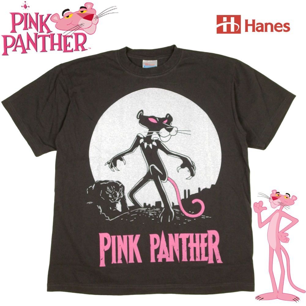 PINK PANTHER ピンクパンサー Tシャツ チャコール Lサイズ ピンクの豹