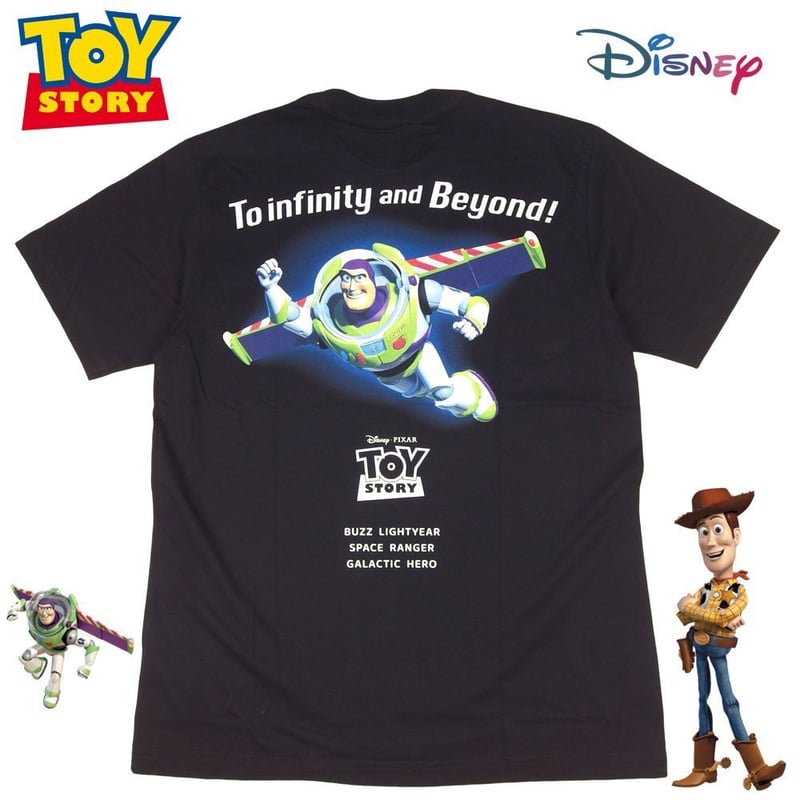 TOY STORY トイストーリー Tシャツ ブラック ウッディ バズライト