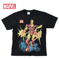 MARVEL マーベル Tシャツ アイアンマン メンズ 半袖 IRONMAN アメコミ アベンジャーズ レディース キャプテンアメリカ キャラクター グッズ 映画T ブラック eplus1130