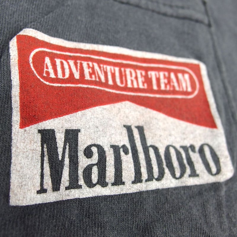 Marlboro マールボロ Tシャツ チャコール ポケ付き Snake Pass