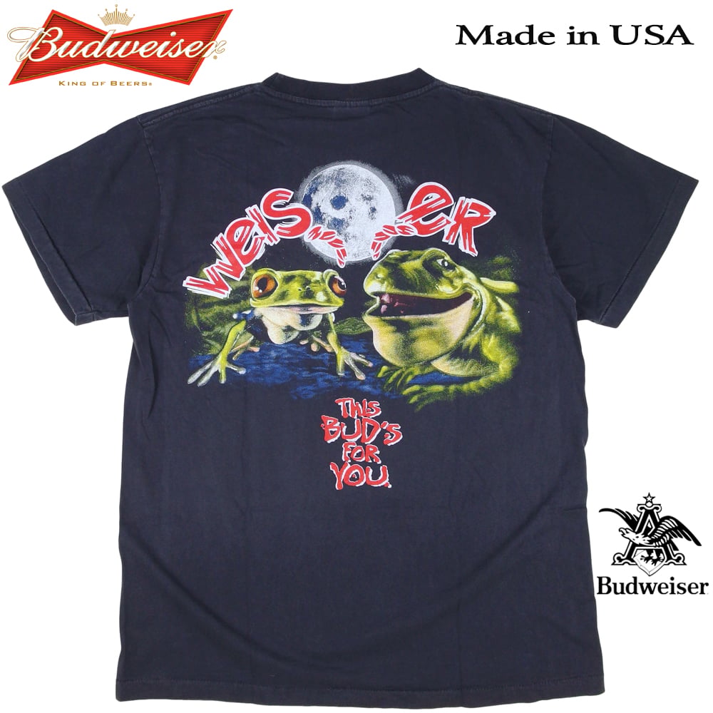 Budweiser Tシャツ made in USA ワニ Budweiser バドワイザー Tシャツ ブラック Lサイズ 半袖 アメリカ