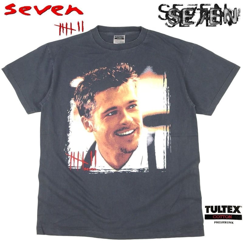 SEVEN セブン ビンテージ映画Tシャツ ブラッドピット SEVEN セブン Tシャツ 半袖 1995 アメリカ ブラットピット 映画T