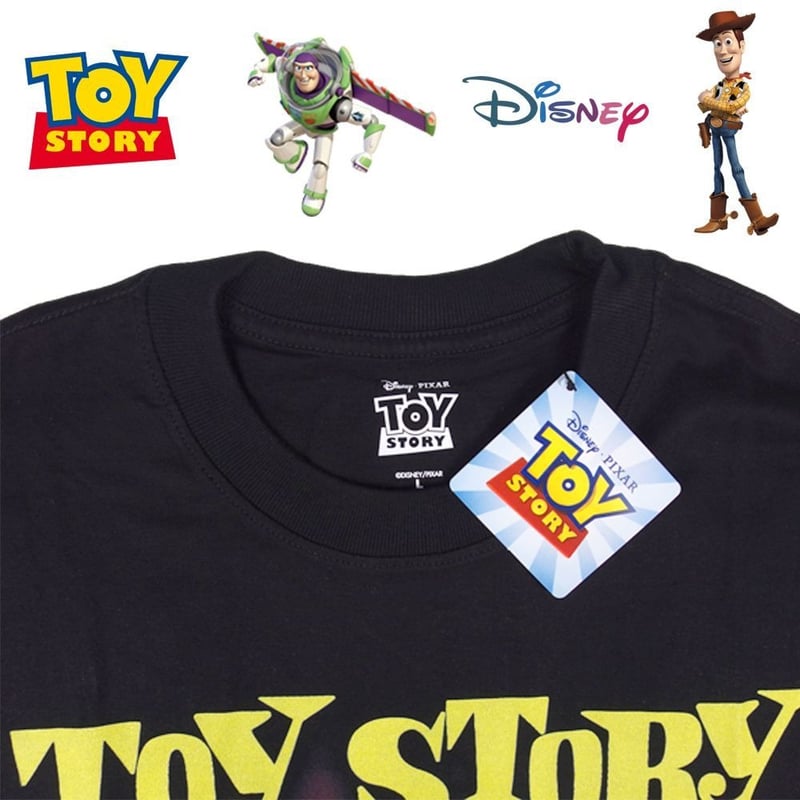 TOY STORY トイストーリー Tシャツ ブラック ウッディ バズライト