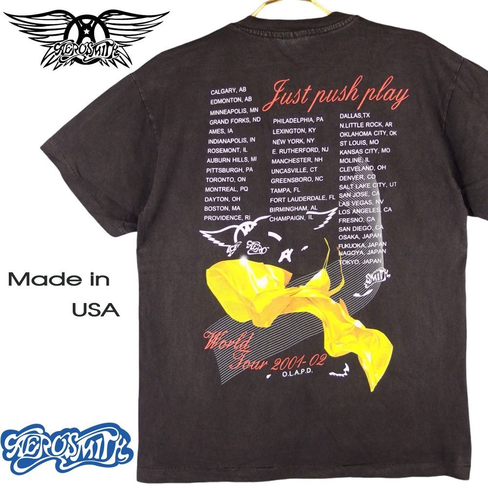 AEROSMITH エアロスミス Tシャツ USA製 ブラック Lサイズ ロック