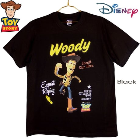 ウッディWOODY Ｔシャツ 半袖 バズライトイヤー ブラック Disney ディズニー Pixar ピクサー TOY STORY トイストーリー ユニセックス ジェシー ザーグ レックス