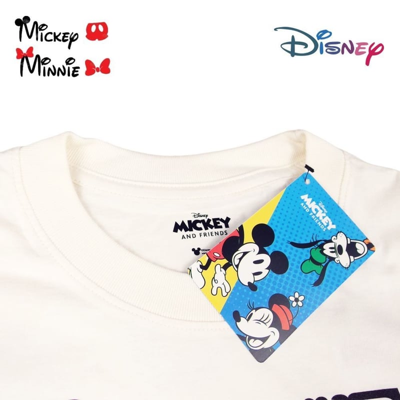 Mickey ミッキーマウス Minnie ミニーマウス Tシャツ 半袖 アイボリー