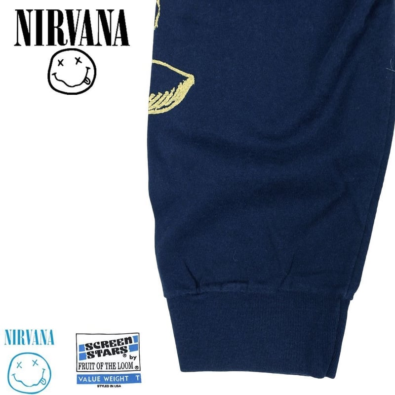 NIRVANA ニルバーナ ロンT 長袖 Tシャツ IN UTERO ネイビー