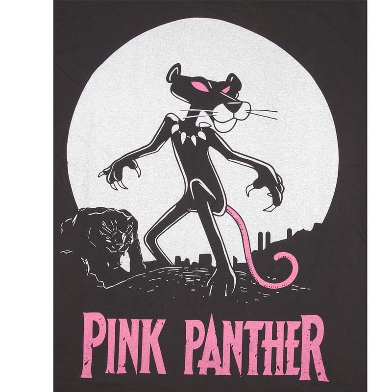 PINK PANTHER ピンクパンサー Tシャツ チャコール Lサイズ ピンクの豹