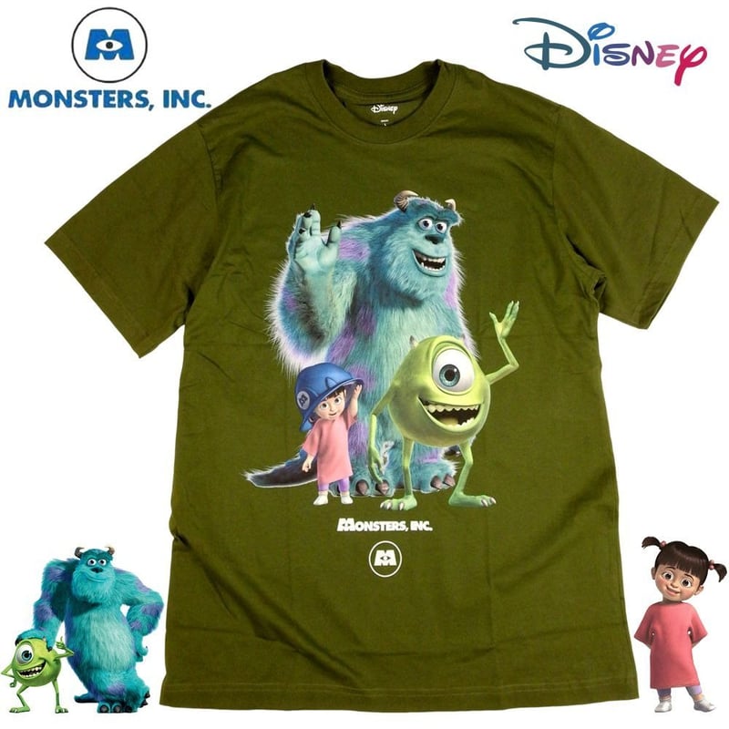 モンスターズインク Monsters Inc Tシャツ グリーン サリー マイク