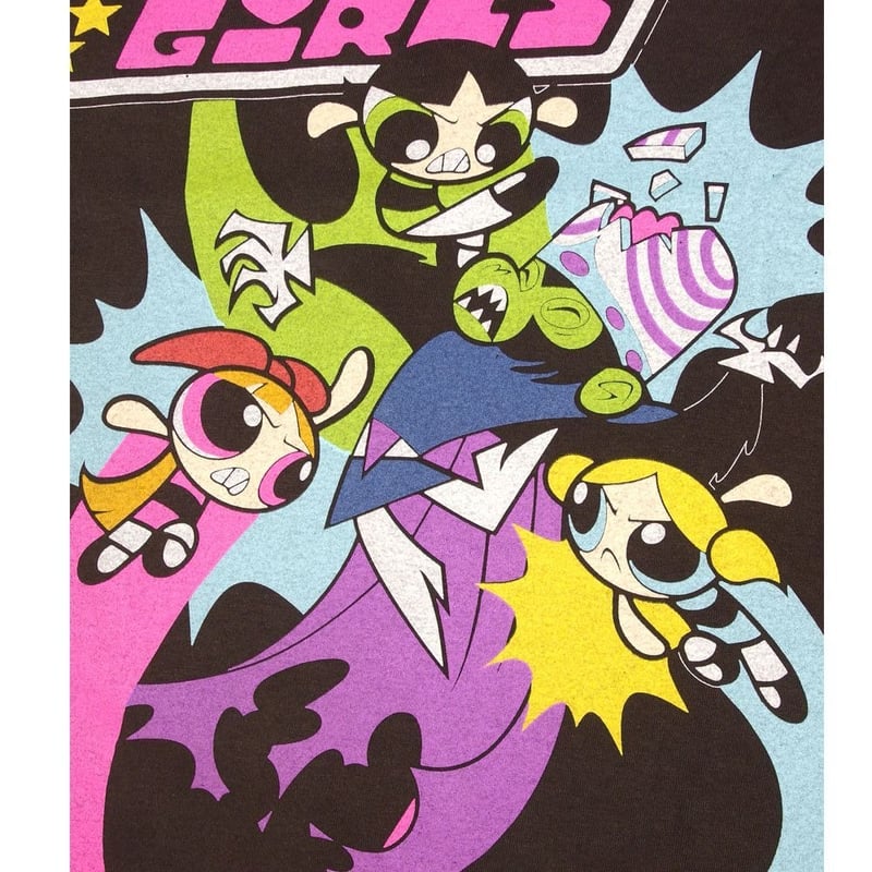 THE POWERPUFF GIRLS パワーパフガールズ Tシャツ チャコール Lサイズ