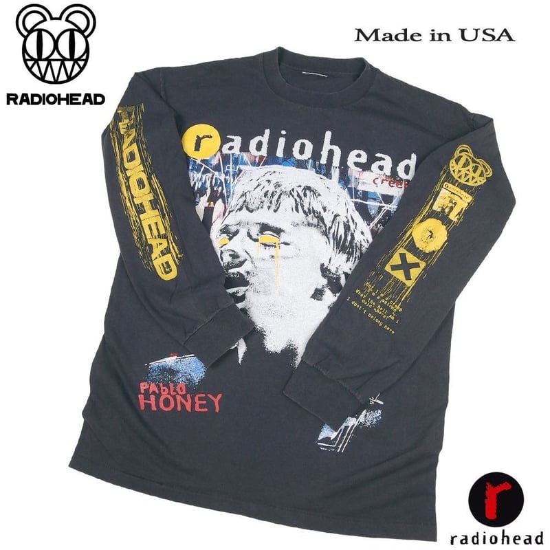 radiohead レディオヘッド ロンT 長袖 Tシャツ ブラック Lサイズ Made