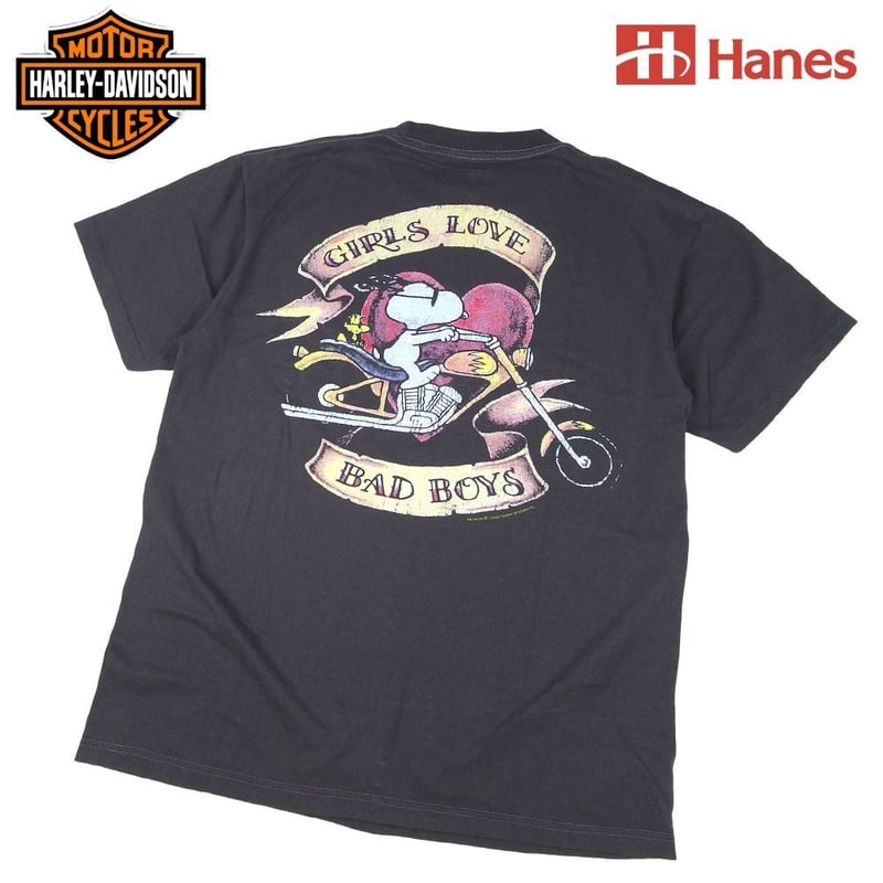 HARLEY DAVIDSON Tシャツ ハーレーダビッドソン Hanes製 チャコール Lサ