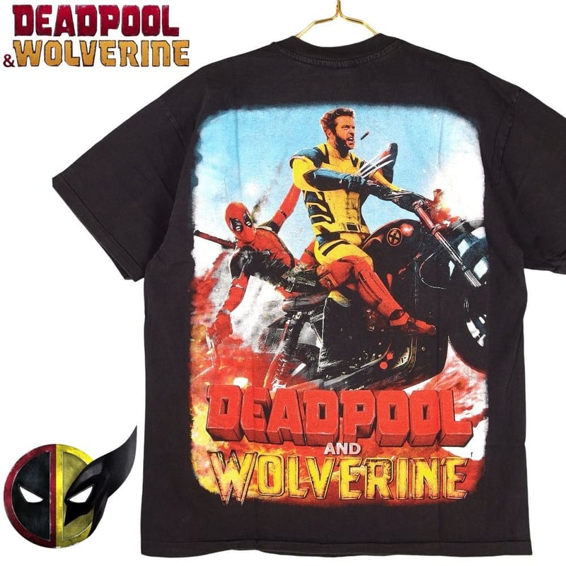 デッドプール Tシャツ ウルヴァリン 半袖 ブラック XLサイズ