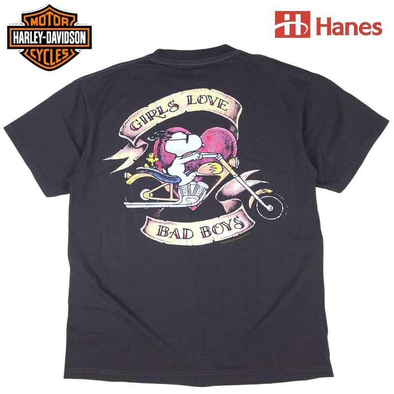 HARLEY DAVIDSON Tシャツ ハーレーダビッドソン Hanes製 チャコール Lサ
