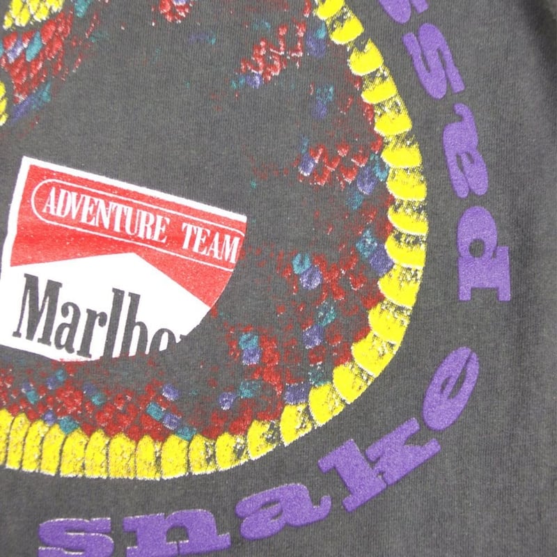 Marlboro マールボロ Tシャツ チャコール ポケ付き Snake Pass