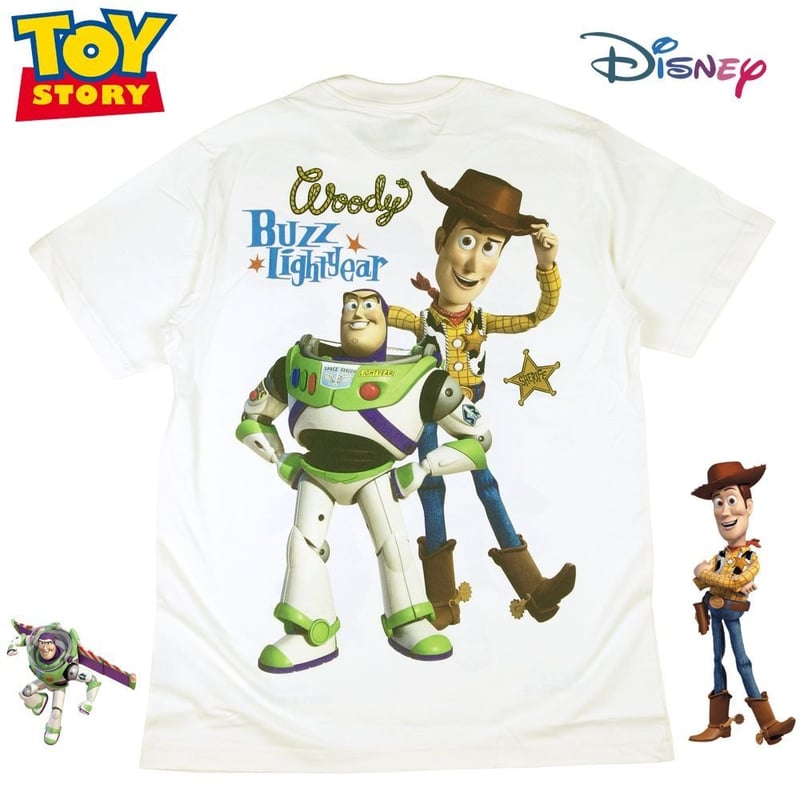 TOY STORY トイストーリー Tシャツ アイボリー ウッディ バズライト