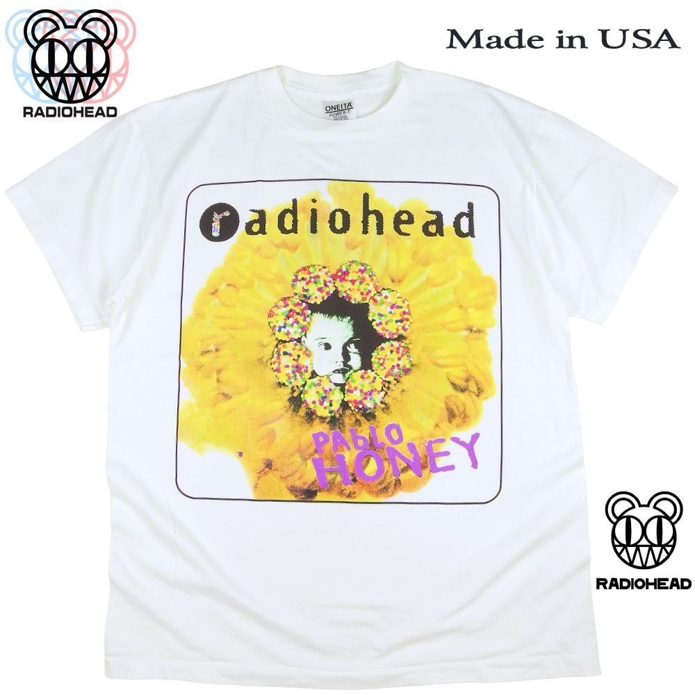 radiohead レディオヘッド Tシャツ USA製 ホワイト Lサイズ イギリス