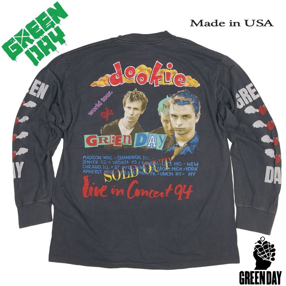 GREEN DAY グリーンデイ ロンT 長袖 Tシャツ ブラック Lサイズ dookie l