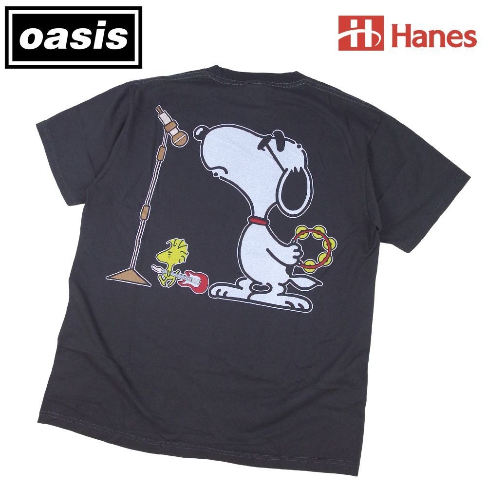 OASIS オアシス Tシャツ Hanes製 チャコール Lサイズ リアムギャラガー