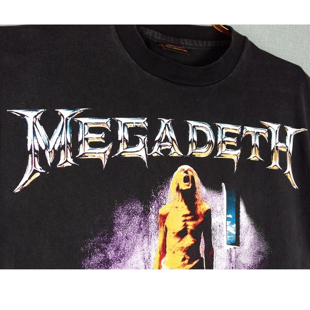 megadeth メガデス vintage Tシャツ ユーロボディ MEGADETH メガデス Tシャツ megadeth ブラック Lサイズ USA製