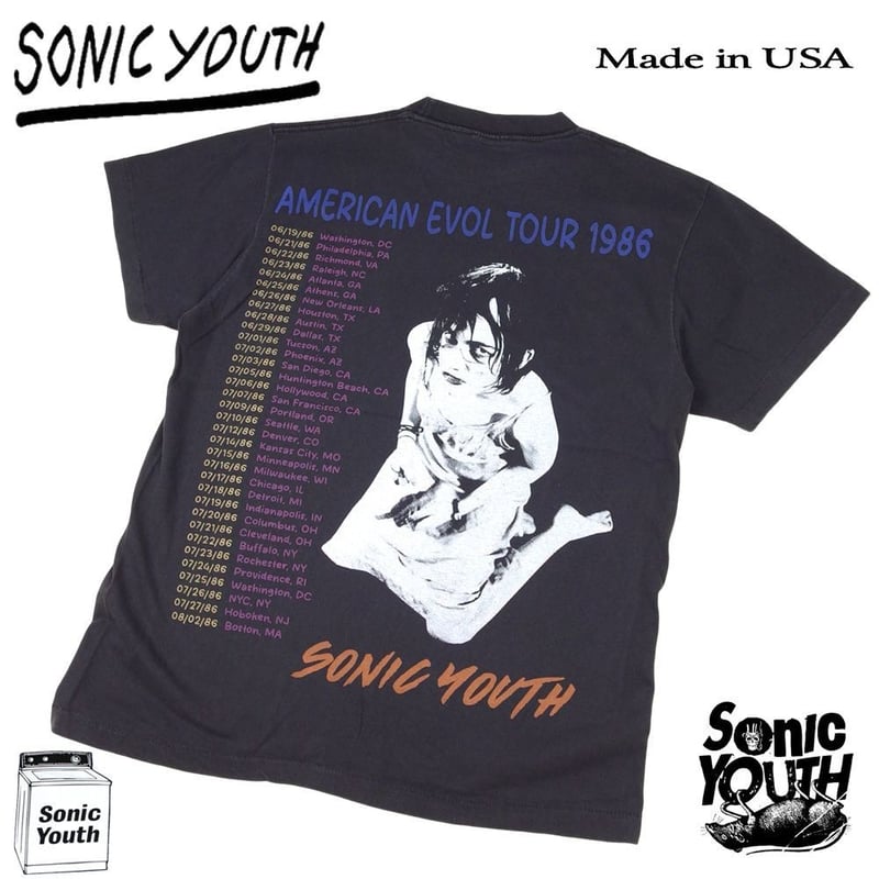 SONIC YOUTH ソニックユース Tシャツ ブラック Lサイズ AMERICAN EVO