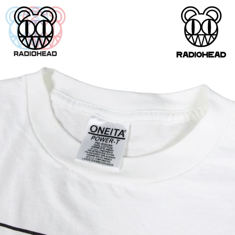 【RADIOHEAD】 オフィシャルTシャツ Lサイズ USA製 radiohead レディオヘッド Tシャツ USA製 ホワイト Lサイズ