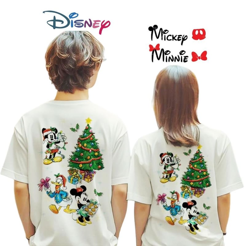 Mickey ミッキーマウス Minnie ミニーマウス Tシャツ 半袖 アイボリー