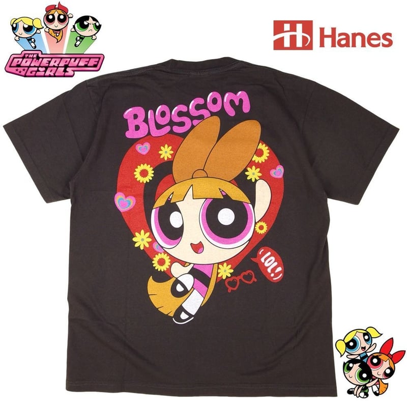 THE POWERPUFF GIRLS パワーパフガールズ Tシャツ チャコール Lサイズ