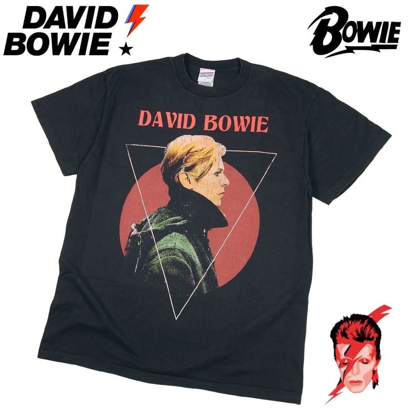 David Bowie デヴィッド・ボウイ グラフィックTシャツ ブラック DAVID BOWIE デヴィッドボウイ Tシャツ ブラック Lサイズ 半袖