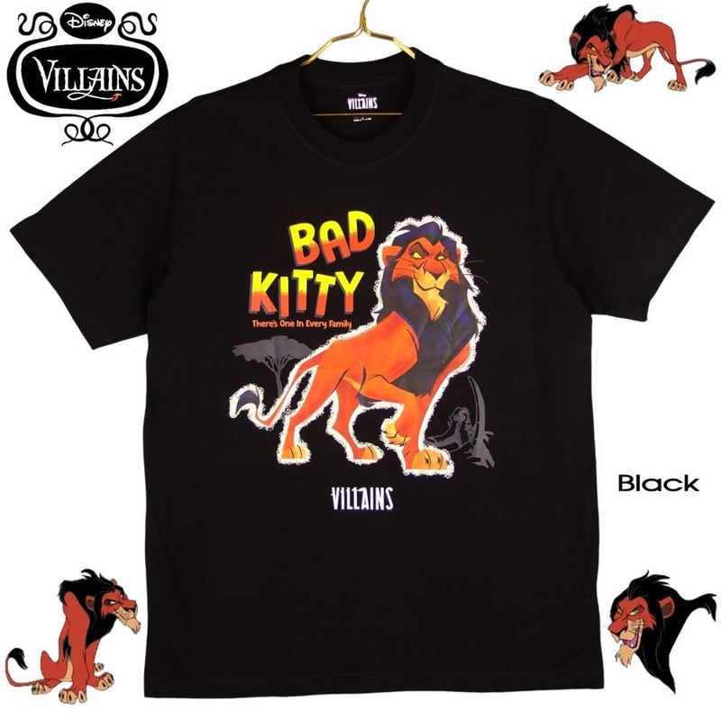 【即日発送】スカー 半袖Tシャツ ブラック SCAR ライオンキング VILLANS ヴィランズ Tシャツ SCAR 半袖 スカー ブラック Disney