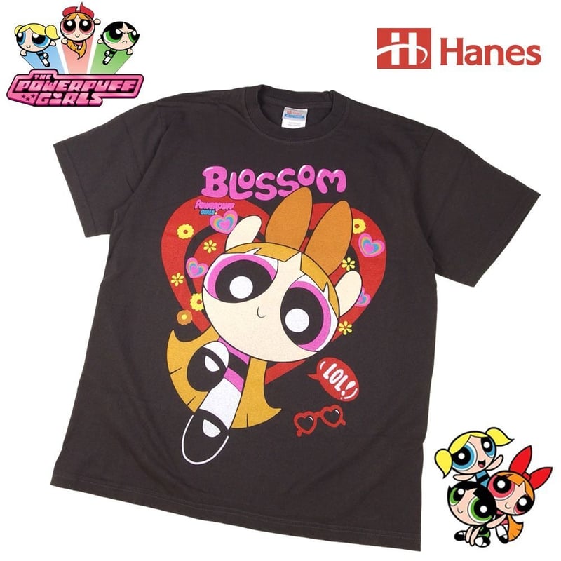 THE POWERPUFF GIRLS パワーパフガールズ Tシャツ チャコール Lサイズ
