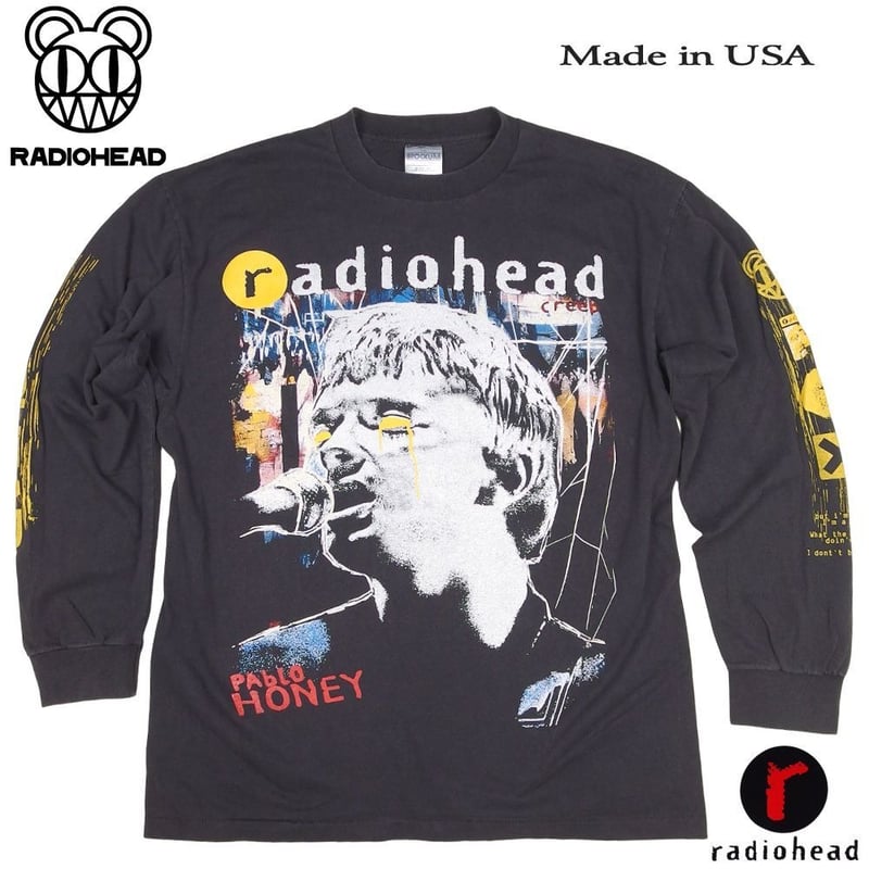 radiohead レディオヘッド ロンT 長袖 Tシャツ ブラック Lサイズ Made