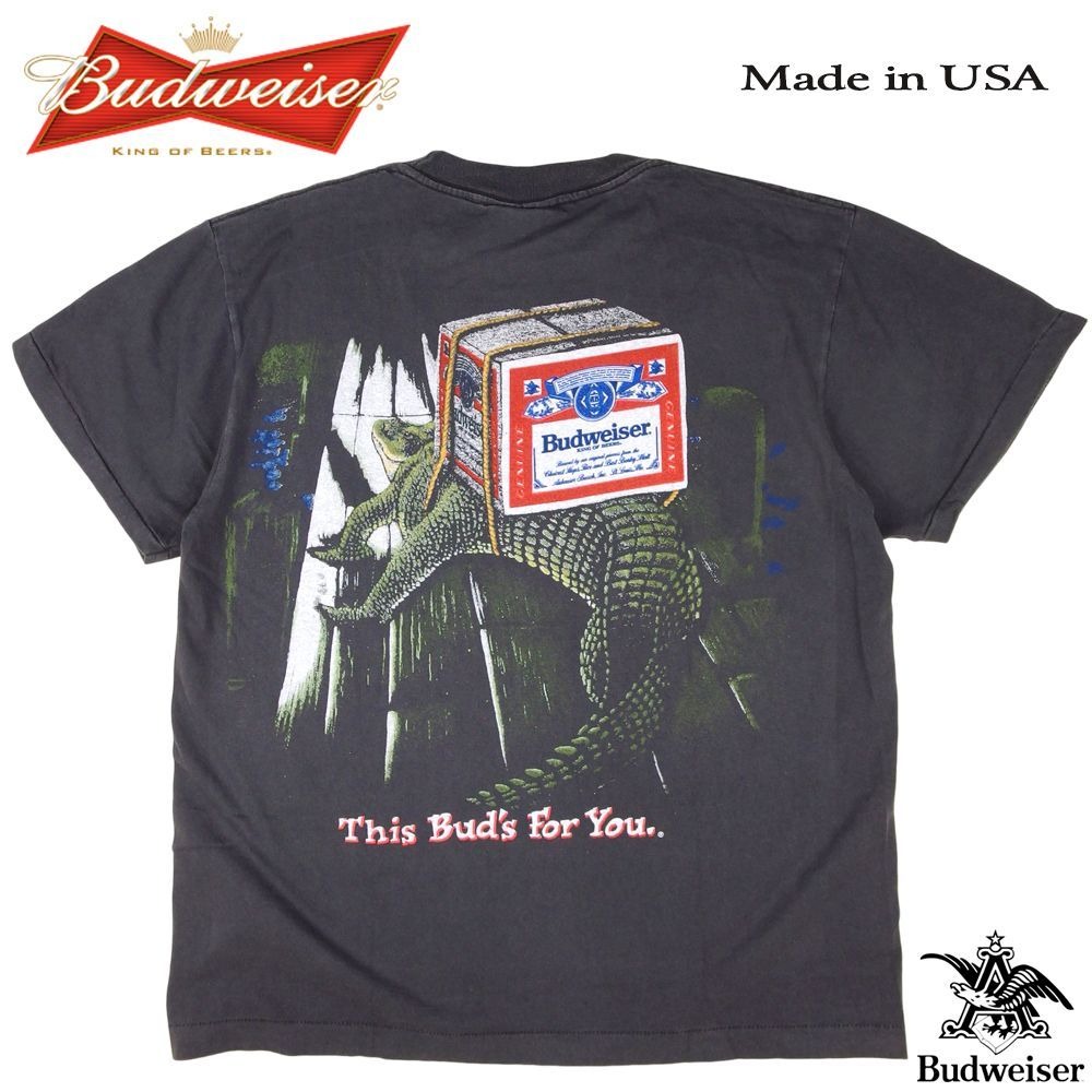 90s vintage バドワイザー半袖Tシャツビール 企業 ワニブラック L 90s vintage バドワイザー半袖Tシャツビール 企業 ワニブラック XL
