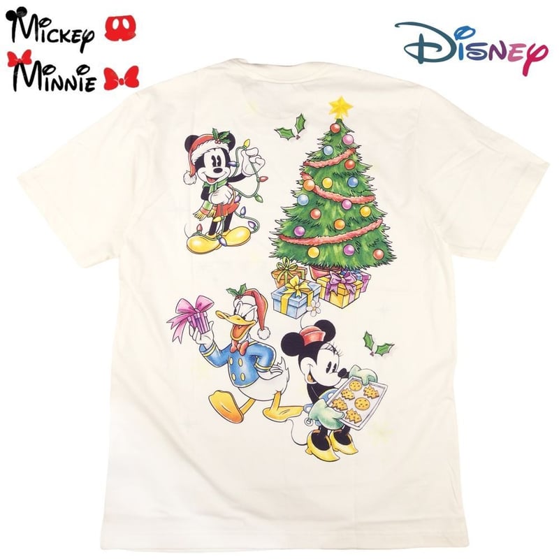 Mickey ミッキーマウス Minnie ミニーマウス Tシャツ 半袖 アイボリー