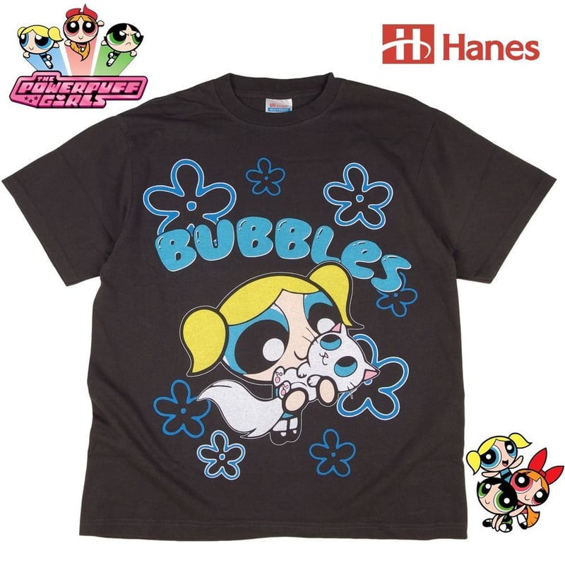 THE POWERPUFF GIRLS パワーパフガールズ Tシャツ チャコール Lサイズ T