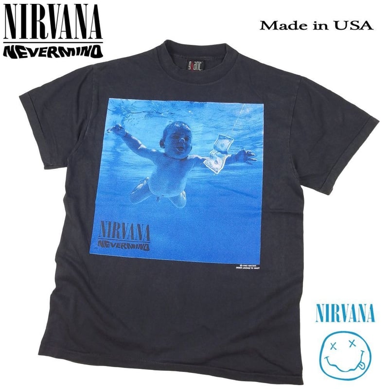 NIRVANA ニルヴァーナ Tシャツ USA製 ブラック Lサイズ NEVERMIND 赤